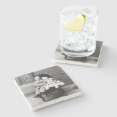 Haunting Vintage Sibling Portrait  Steinuntersetzer (Seitenansicht)