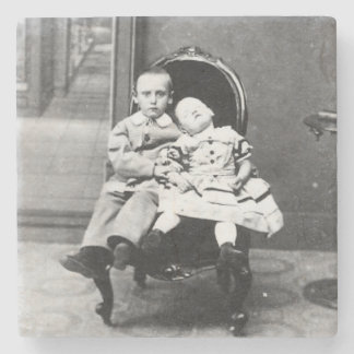 Haunting Vintage Sibling Portrait Steinuntersetzer