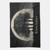 Hauntingly Beautiful Silhouette of Bare Trees Geschirrtuch (Vertikal)