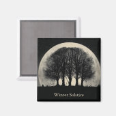 Hauntingly Beautiful Silhouette of Bare Trees Magnet (Vorderseite/Rückseite)