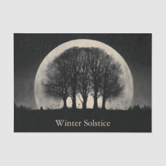 Hauntingly Beautiful Silhouette of Bare Trees Seidenpapier