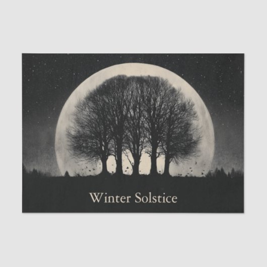 Hauntingly Beautiful Silhouette of Bare Trees Seidenpapier (Vorderseite)