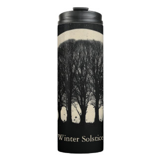 Hauntingly Beautiful Silhouette of Bare Trees Thermosbecher