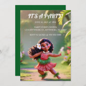 Hauoli Hula Princess Einladung (Vorne/Hinten)