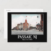 Haupt-Ave. Passaic NJ, 1909 Vintag Postkarte (Vorne/Hinten)