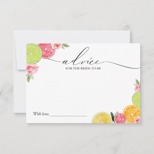 Haupt-Citrus-Brautparty-Ratenkarte Einladung (Vorderseite)