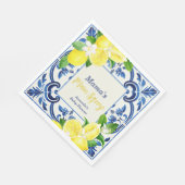 Haupt Sqeeze Blue Tile Lemon Citrus Baby Dusche Serviette (Ecke)