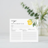 Haupt-Squeeze-Brautparty-Rezept-Karte (Stehend Vorderseite)