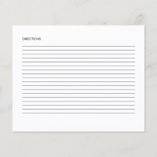 Haupt-Squeeze-Brautparty-Rezept-Karte (Rückseite)