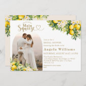 Haupt-Squeeze Citrus Boho Brautparty Foto Einladung (Vorne/Hinten)