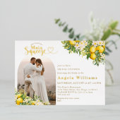 Haupt-Squeeze Citrus Boho Brautparty Foto Folieneinladung (Stehend vorne)