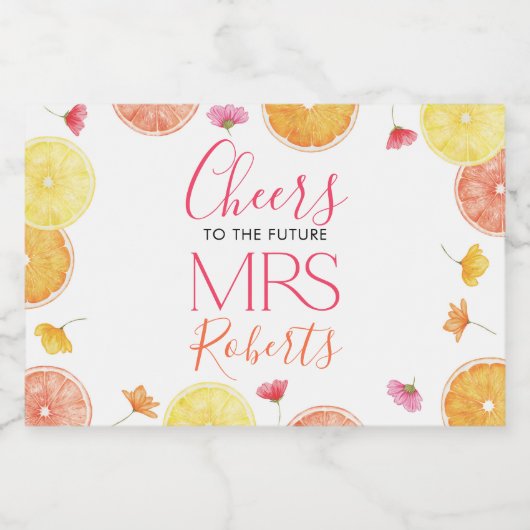 Haupt-Squeeze-Citrus-Brautparty Danke-Karte Schaumweinetikett (Einzelnes Label)