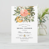 Haupt-Squeeze-Citrus-Brautparty Einladung (Stehend Vorderseite)