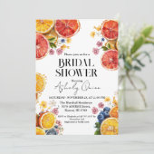 Haupt-Squeeze-Citrus-Brautparty Einladung (Stehend Vorderseite)