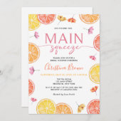 Haupt-Squeeze-Citrus-Brautparty Einladung (Vorne/Hinten)