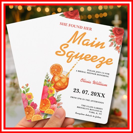 Haupt-Squeeze-Citrus-Brautparty Einladung