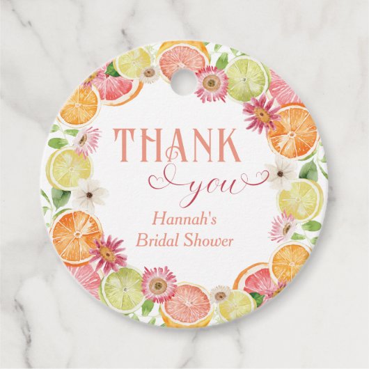 Haupt-Squeeze-Citrus-Brautparty Geschenkanhänger (Vorderseite)