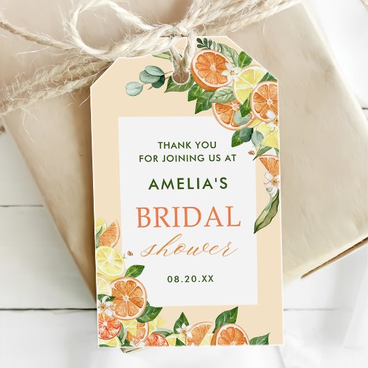 Haupt-Squeeze-Citrus-Brautparty Geschenkanhänger