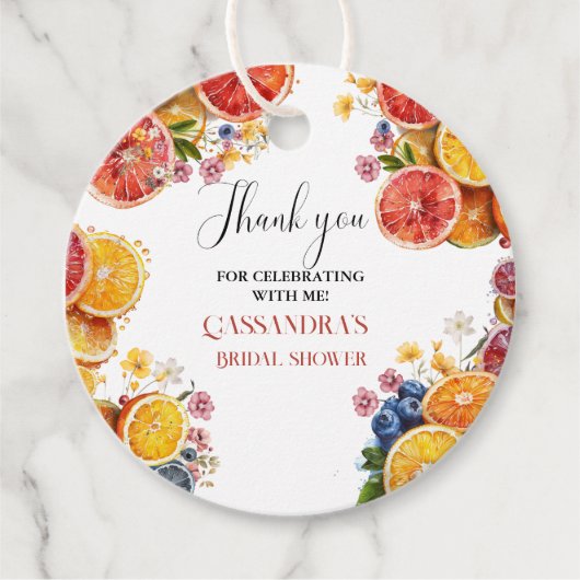 Haupt-Squeeze-Citrus-Brautparty Geschenkanhänger (Vorderseite)