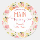 Haupt Squeeze Citrus Brautparty Gevor Runder Aufkleber (Vorderseite)