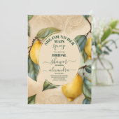 Haupt Squeeze Citrus Brautparty Lemon Bright Einladung (Stehend Vorderseite)