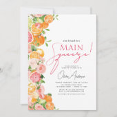 Haupt-Squeeze Citrus Brautparty Orange Einladung (Vorderseite)