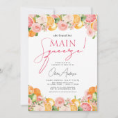 Haupt-Squeeze Citrus Brautparty Orange Einladung (Vorderseite)