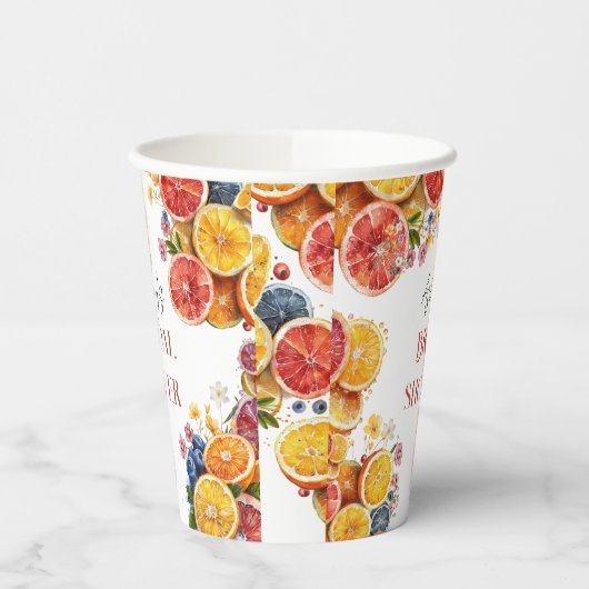 Haupt-Squeeze-Citrus-Brautparty Pappbecher (Links)