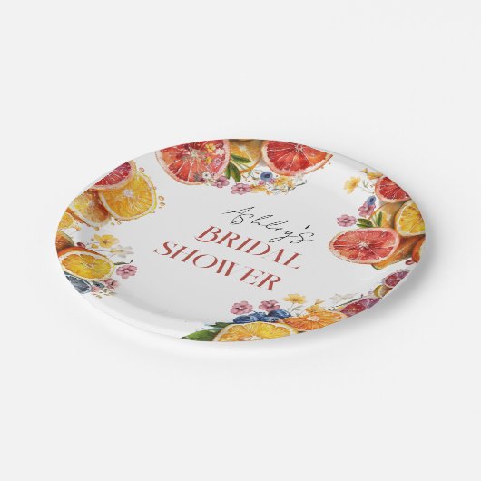 Haupt-Squeeze-Citrus-Brautparty Pappteller (Schrägansicht)