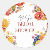 Haupt-Squeeze-Citrus-Brautparty Runder Aufkleber (Vorderseite)