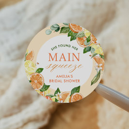 Haupt-Squeeze-Citrus-Brautparty Runder Aufkleber