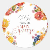 Haupt-Squeeze-Citrus-Brautparty Runder Aufkleber (Vorderseite)