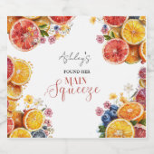 Haupt-Squeeze-Citrus-Brautparty Schaumweinetikett (Einzelnes Label)