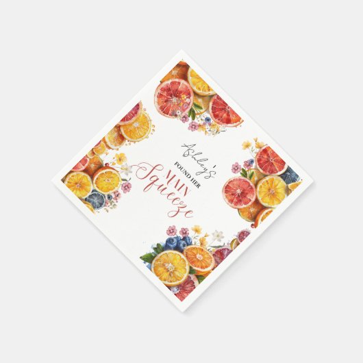 Haupt-Squeeze-Citrus-Brautparty Serviette (Ecke)