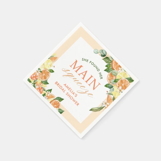 Haupt-Squeeze-Citrus-Brautparty Serviette (Ecke)