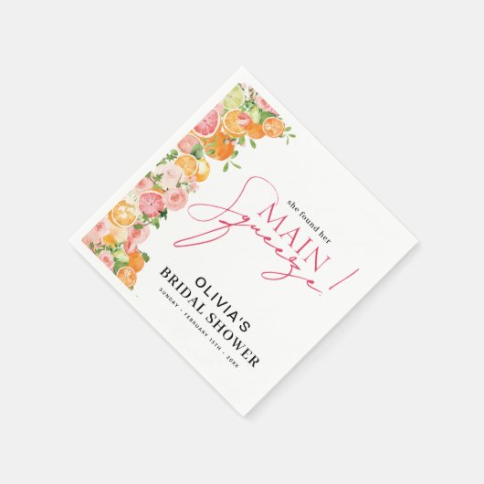 Haupt-Squeeze-Citrus-Brautparty Serviette (Ecke)