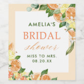 Haupt-Squeeze-Citrus-Brautparty Weinetikett (Einzelnes Label)