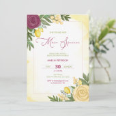 Haupt-Squeeze Citrus Bright Lemon Brautparty Einladung (Stehend Vorderseite)