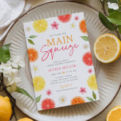Haupt-Squeeze Citrus Floral Brautparty Einladung