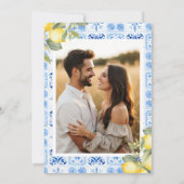 Haupt-Squeeze Citrus Foto Sommer Brautparty Einladung (Rückseite)