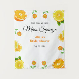 Haupt-Squeeze Citrus Lemon Brautparty Background Wandteppich