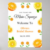 Haupt-Squeeze Citrus Lemon Brautparty Willkommen Poster (Vorne)