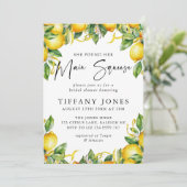 Haupt-Squeeze Citrus Lemon Bridal Dusche Einladung (Stehend Vorderseite)