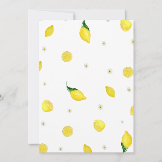 Haupt-Squeeze Citrus Lemon Bridal Dusche Einladung (Rückseite)