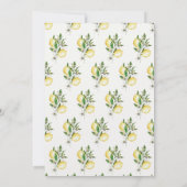 Haupt-Squeeze Citrus Lemon Wasserfarbe Brautparty Einladung (Rückseite)