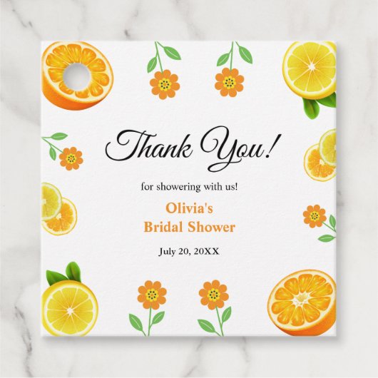 Haupt-Squeeze Citrus Summer Lemon Brautparty Geschenkanhänger (Vorderseite)