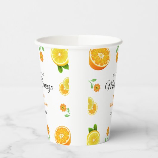 Haupt-Squeeze Citrus Summer Lemon Brautparty Pappbecher (Links)