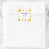 Haupt-Squeeze Citrus Summer Lemon Brautparty Quadratischer Aufkleber (Tasche)