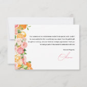 Haupt-Squeeze Citrus Themed Brautparty Dankeskarte (Rückseite)