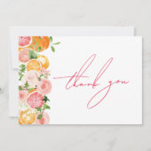 Haupt-Squeeze Citrus Themed Brautparty Dankeskarte (Vorderseite)